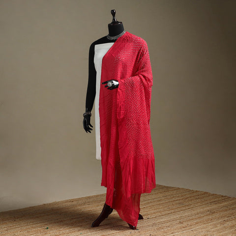 Kutch tie-dye cotton heavy bandhani dupatta 14 - handcrafted