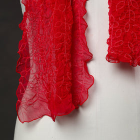 Kutch Tie & Dye Red Georgette Bandhani Stole 