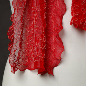 Red - kutch tie & dye georgette bandhani stole 11