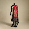 Red - kutch tie-dye modal silk zari checks bandhani dupatta
