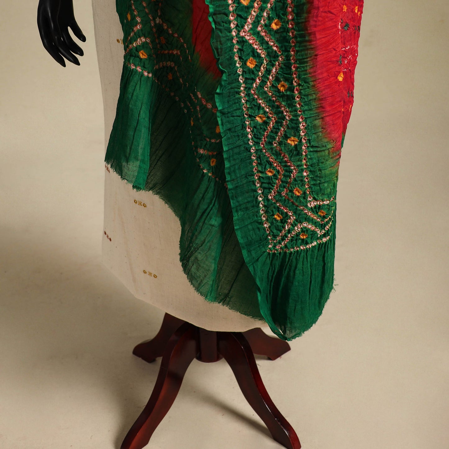 Red - kutch tie-dye mul cotton bandhani dupatta 100