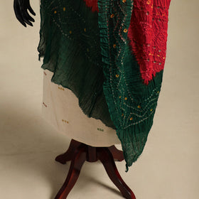Red - kutch tie-dye mul cotton bandhani dupatta 101