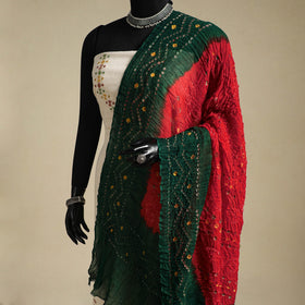 Red - kutch tie-dye mul cotton bandhani dupatta 101