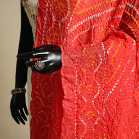 Red - kutch tie-dye mul cotton bandhani dupatta 11