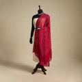 Red - kutch tie-dye mul cotton bandhani dupatta 15