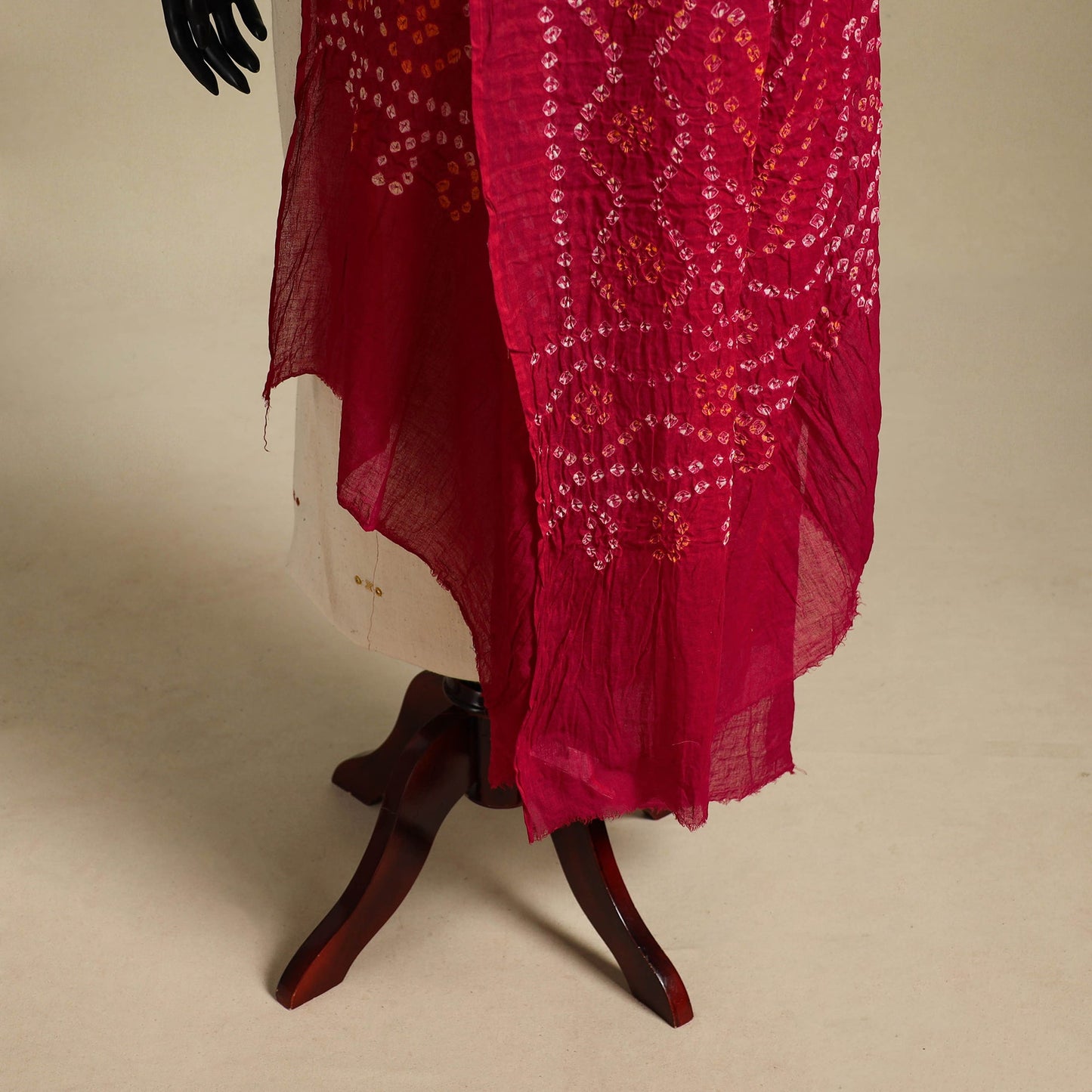 Red - kutch tie-dye mul cotton bandhani dupatta 15