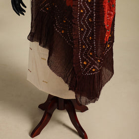Red - kutch tie-dye mul cotton bandhani dupatta 93