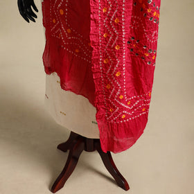 Red - kutch tie-dye mul cotton bandhani dupatta 97