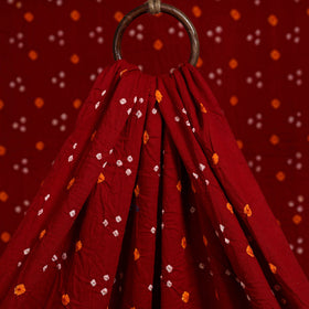 Red - kutch tie-dye mul cotton bandhani fabric 21