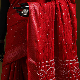 Kutch tie-dye pure cotton bandhani saree with border 21
