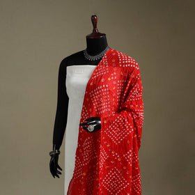 Kutch tie-dye mul cotton bandhani dupatta 10 - handcrafted