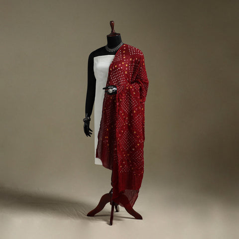 Kutch tie-dye mul cotton bandhani dupatta 15 - handcrafted