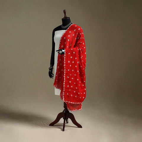 Kutch tie-dye mul cotton shibori bandhani dupatta 42