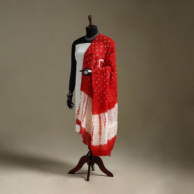 Kutch tie-dye mul cotton shibori bandhani dupatta 23