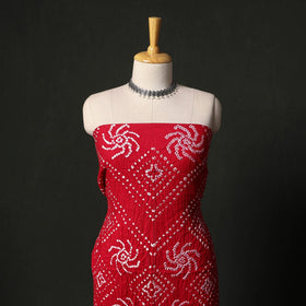 Kutch tie-dye satin cotton bandhani 3pc unstitched dress