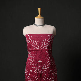 Kutch tie-dye satin cotton bandhani 3pc unstitched dress