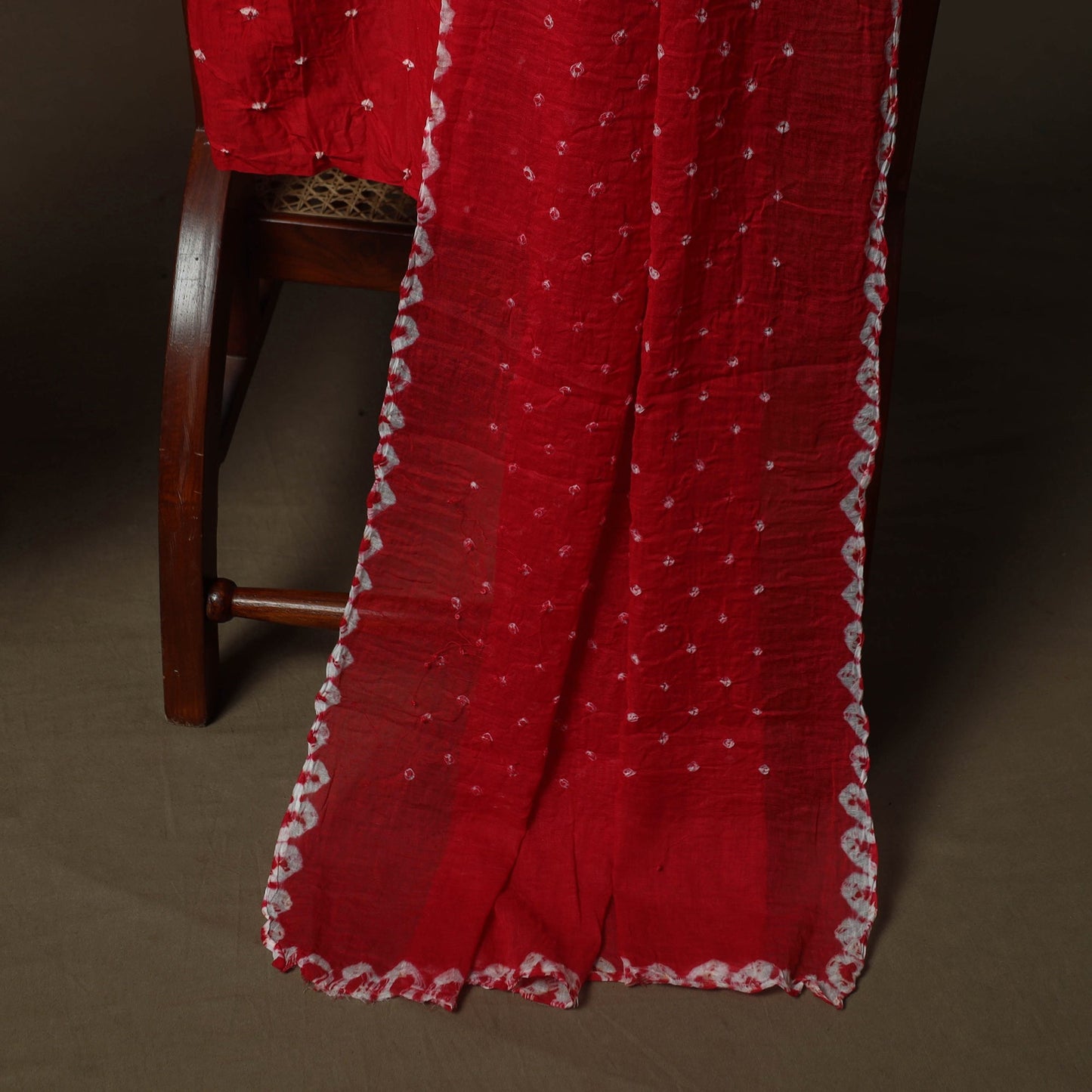 Kutch tie-dye satin cotton bandhani 3pc unstitched dress