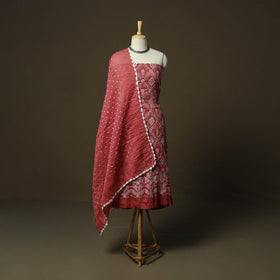 Kutch tie-dye satin cotton bandhani 3pc unstitched dress