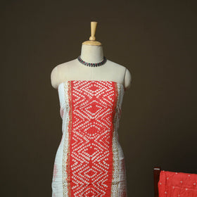 Kutch tie-dye satin cotton bandhani 3pc unstitched dress