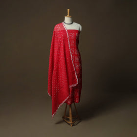 Kutch tie-dye satin cotton bandhani 3pc unstitched dress