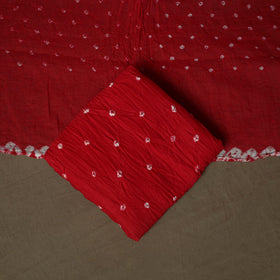 Kutch tie-dye satin cotton bandhani 3pc unstitched dress