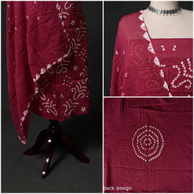 Kutch tie-dye satin cotton bandhani 3pc unstitched dress