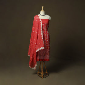 Kutch tie-dye satin cotton bandhani 3pc unstitched dress