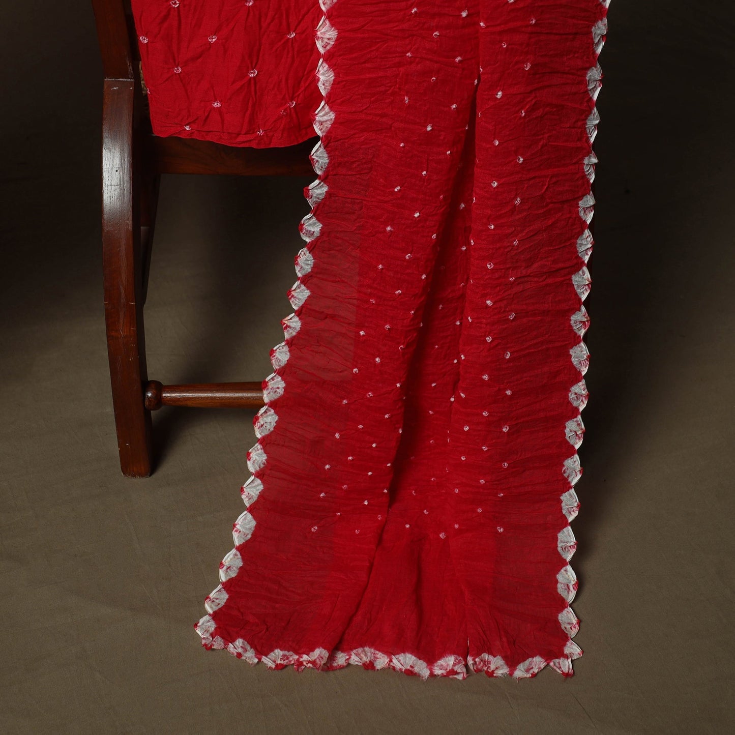 Kutch tie-dye satin cotton bandhani 3pc unstitched dress