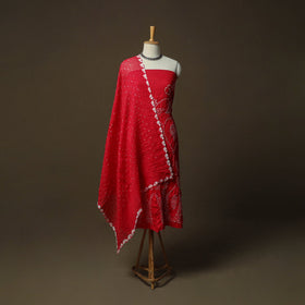 Kutch tie-dye satin cotton bandhani 3pc unstitched dress