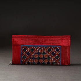 Red Kutchi Embroidery Mirror Work Clutch
