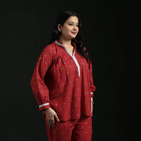 Lace work jacquard cotton co-ord set for women 01