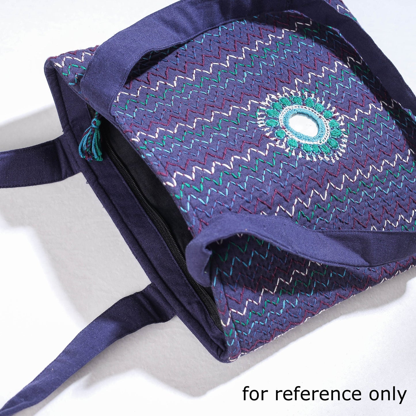  Lambani Mirror Work Hand Embroidery Cotton Shoulder Bag Online at iTokri.com