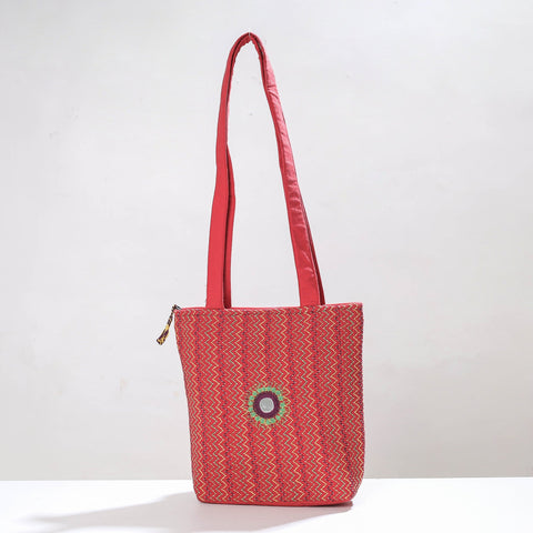  Lambani Mirror Work Hand Embroidery Cotton Shoulder Bag Online at iTokri.com