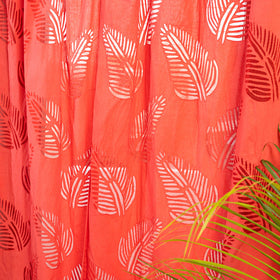 Leaves Cutwork Cotton Barmer Applique Door Curtain