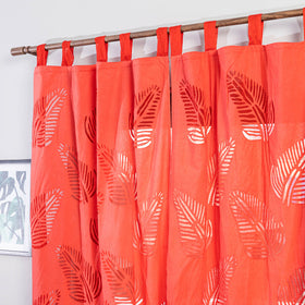 Leaves Cutwork Cotton Barmer Applique Door Curtain