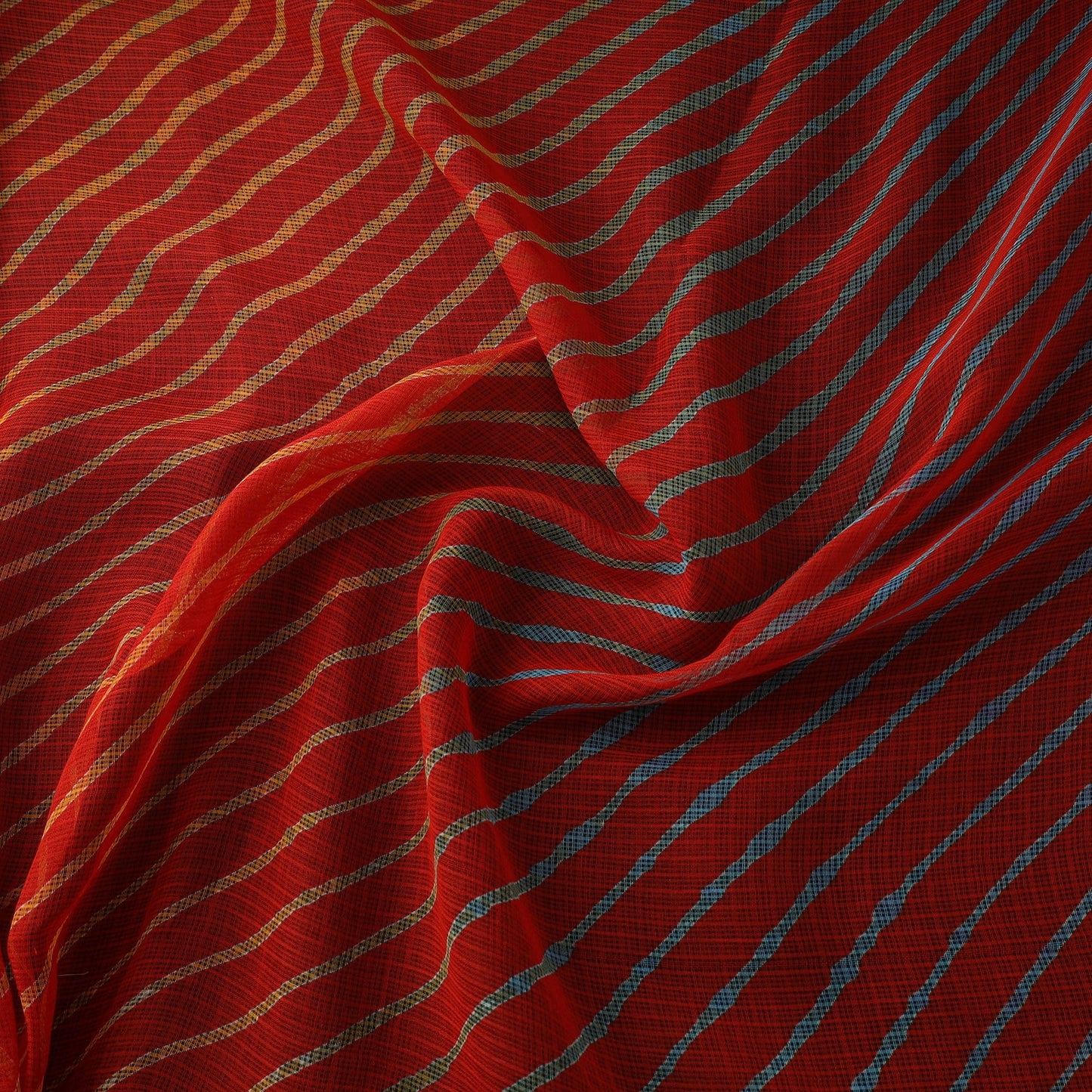 Leheriya tie-dye kota doria cotton fabric 15 - handcrafted