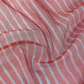 Red Leheriya Tie-Dye Kota Doria Cotton Fabric 