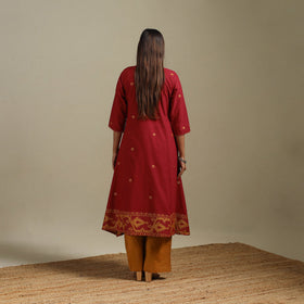 A-line cotton hand embroidered jamdani border thread buti