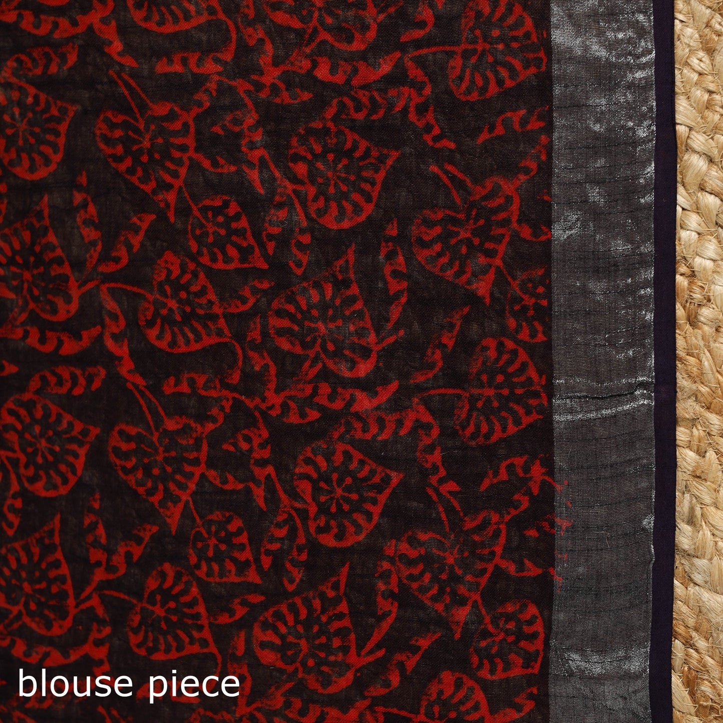 Linen hand bagru saree with zari border 04 - handcrafted