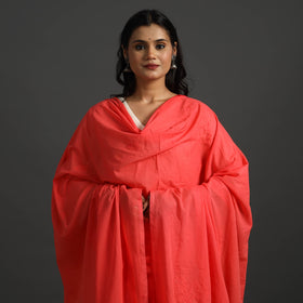 Red - lucknow chikankari hand embroidery cotton dupatta 34