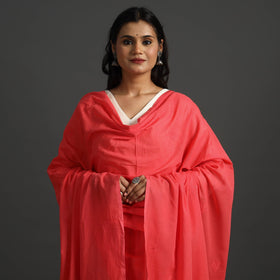 Red - lucknow chikankari hand embroidery cotton dupatta 36