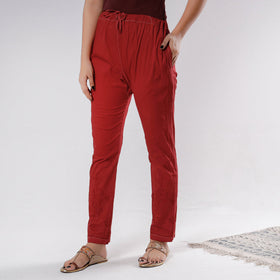  Lucknow Chikankari Hand Embroidery Cotton Lycra Cropped Pant 