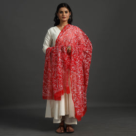 Red - lucknow chikankari tepchi embroidery georgette