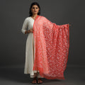 Red - lucknow chikankari tepchi embroidery georgette
