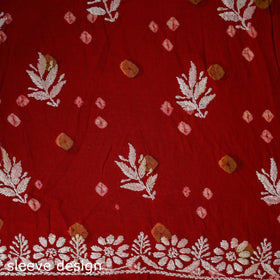 Lucknowi chikankari work bandhani unstitched kurta material