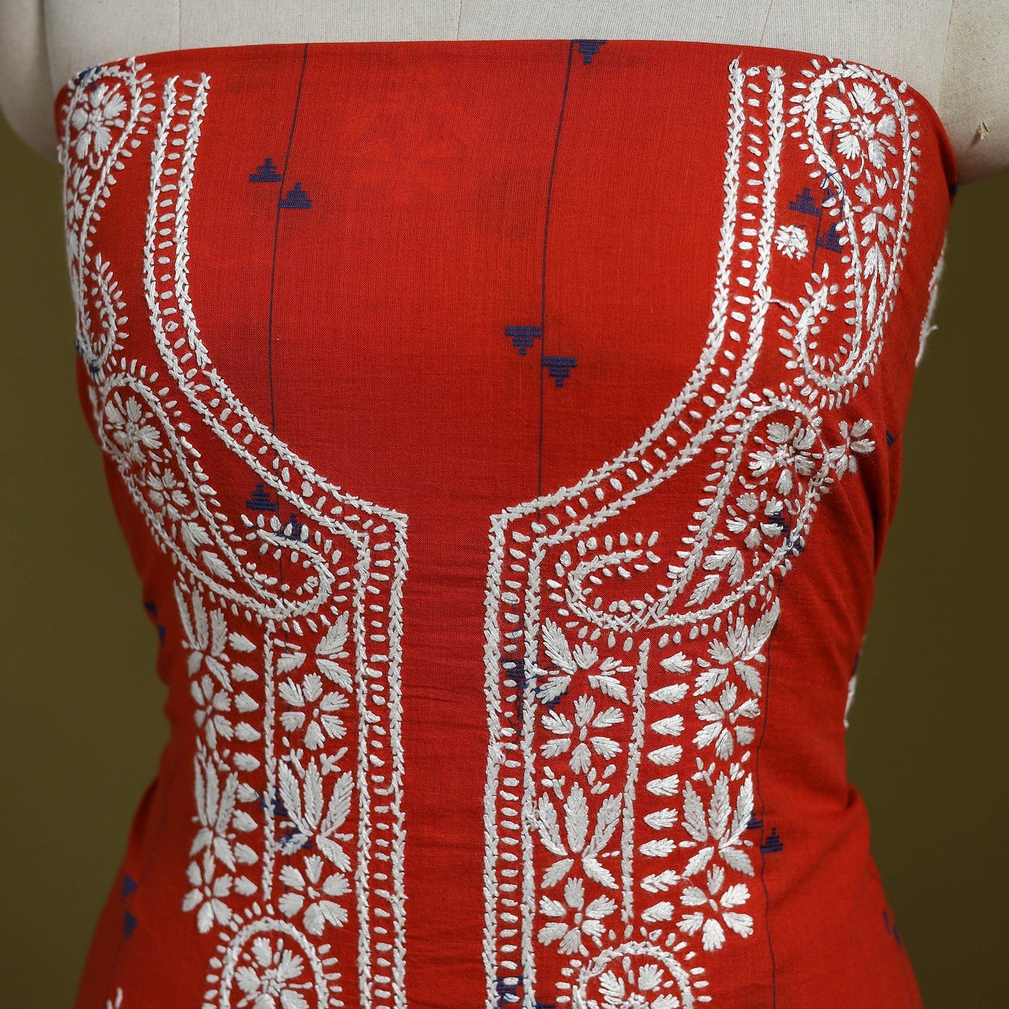 Lucknowi chikankari work jacquard unstitched kurta material