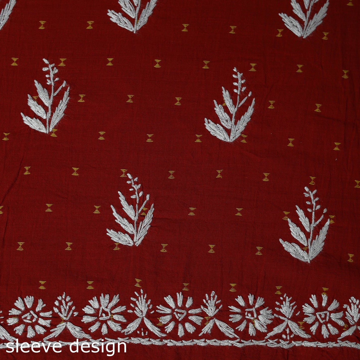 Black - lucknowi chikankari work jacquard unstitched kurta