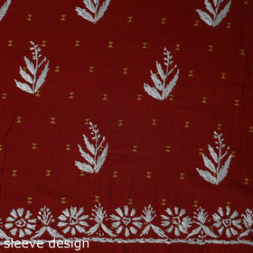 Black - lucknowi chikankari work jacquard unstitched kurta