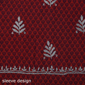 Black - lucknowi chikankari work jacquard unstitched kurta