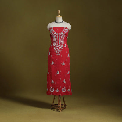 Lucknowi chikankari work jacquard unstitched kurta material